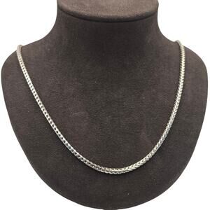 925 Sterling Silver Chain Necklace 20in 15.1g Solid Link Lobster Clasp Shine